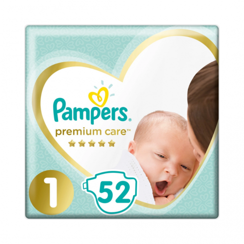 Pampers Premium Care Νο.1 Πάνες για μωρά 2-5kg 52τμχ